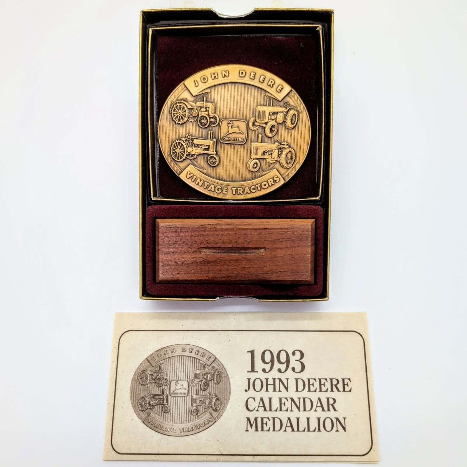 John Deere 1993 Calendar Medallion - Farm Toy Tractor