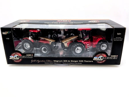 1/32 Case IH Magnum 305 and Steiger 535 Tractors, Gold Signature Edition - Farm Toy Tractor