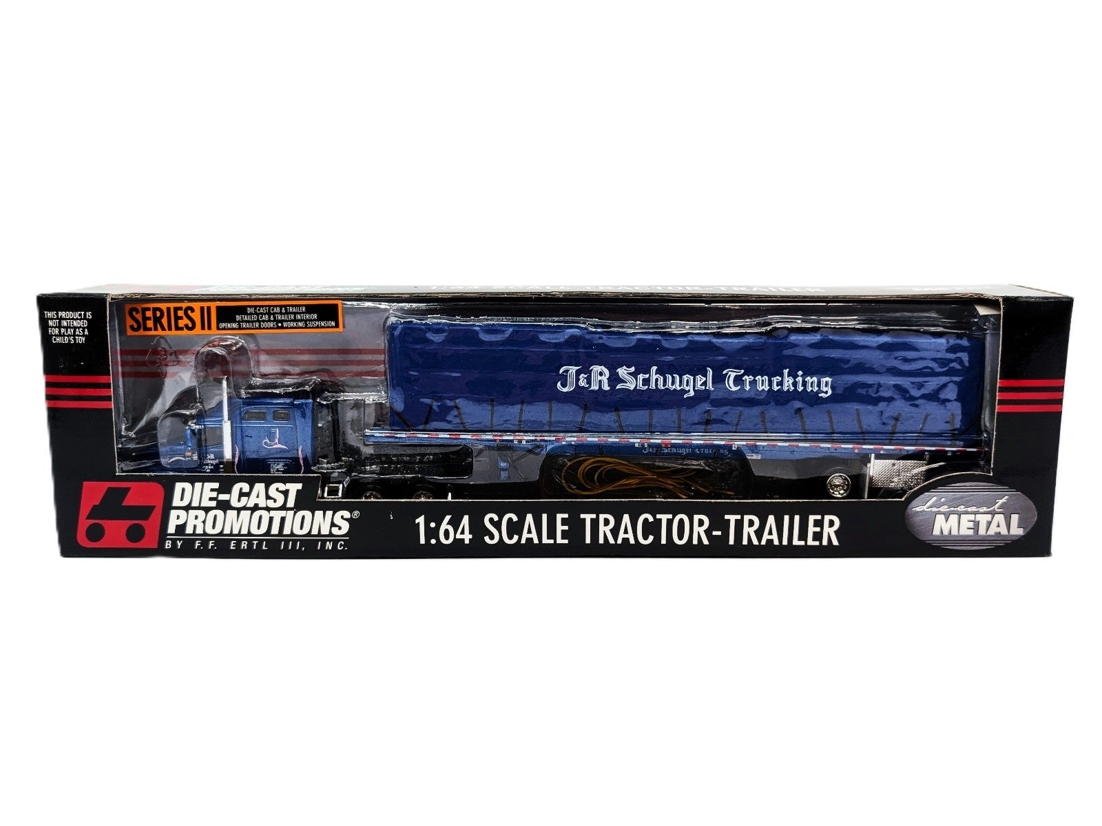 1/64 J&R Schugel Trucking IH 9400 Semi Tractor & Tarp Flatbed Trailer DCP.
