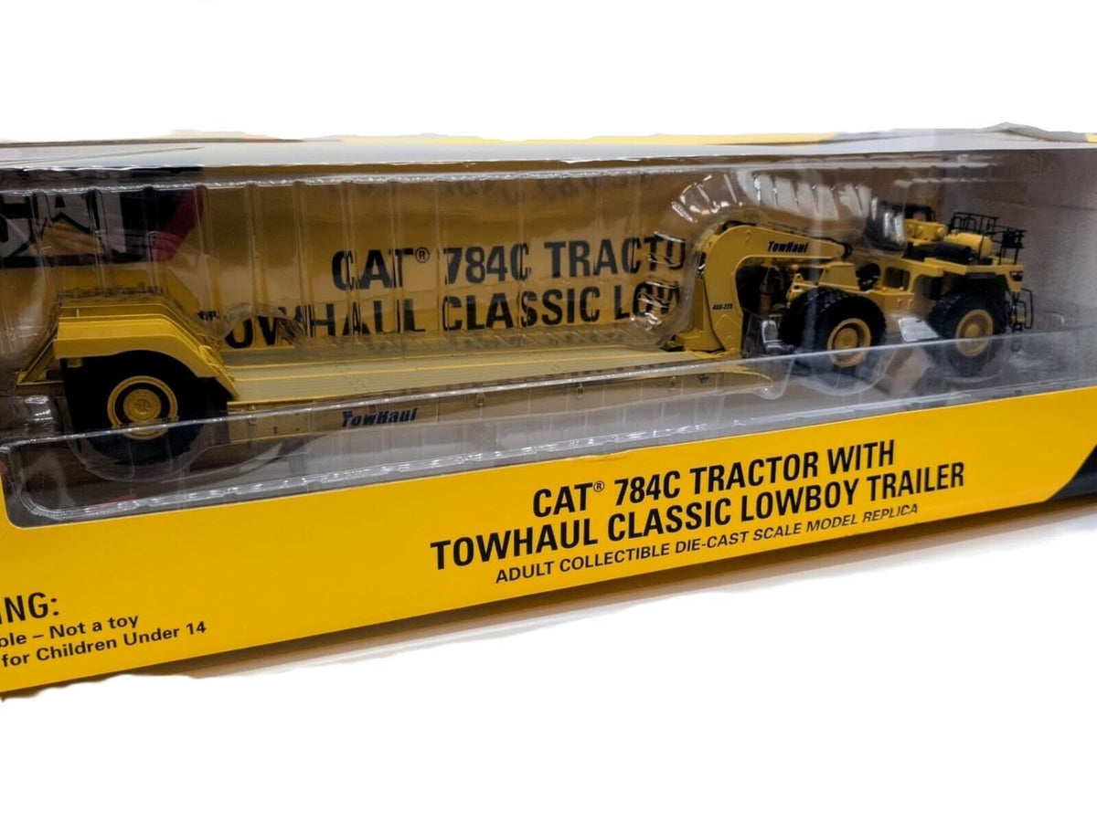 1/50 CAT 784C Tractor +Lowboy Trailer Diecast Model 2009 Norscot - Farm Toy Tractor