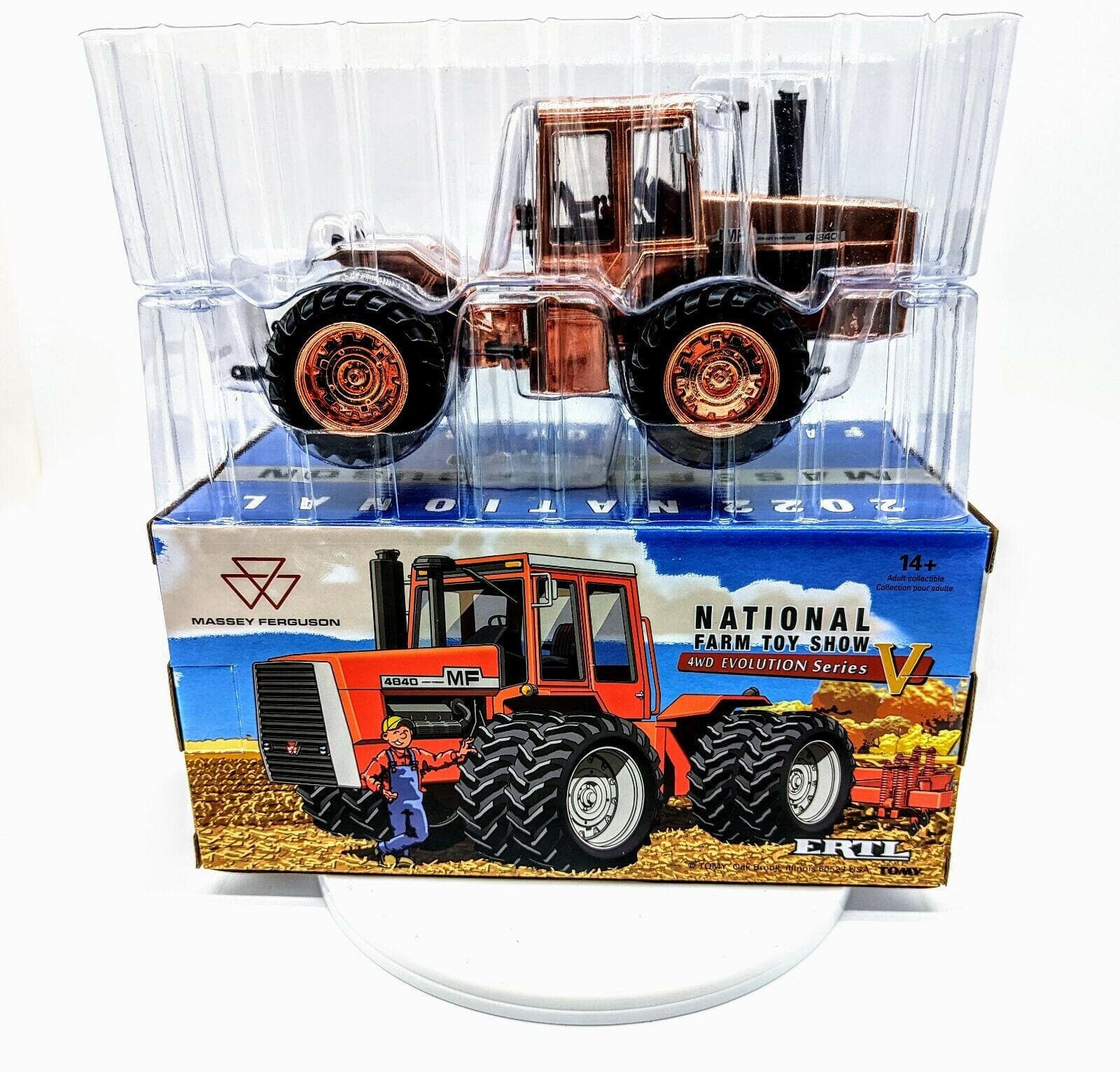 Massey Ferguson 4840 4WD Tractor 1/32 COPPER CHROME Chase Ertl Toy Farmer.