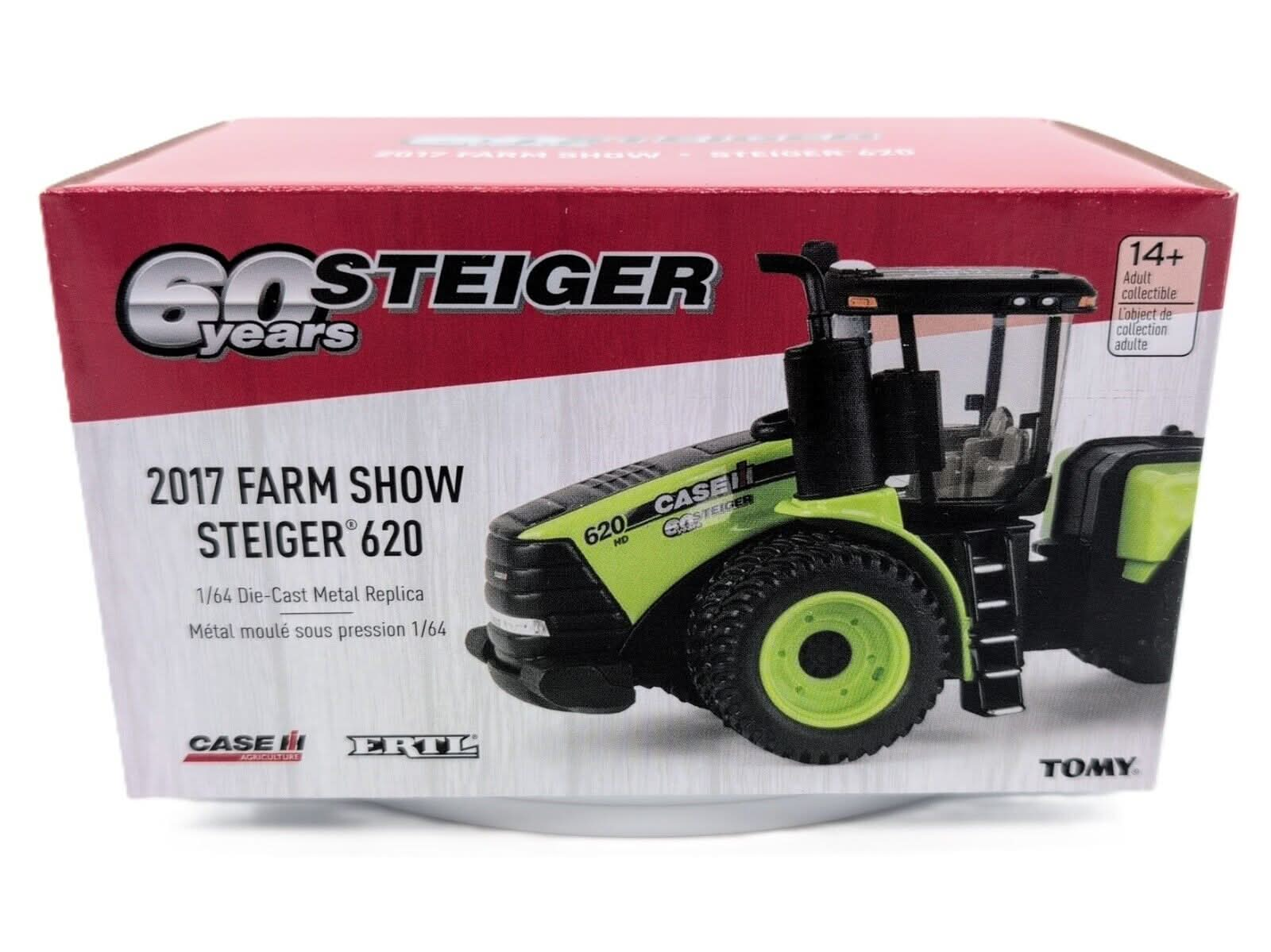 1/64 Case IH Steiger 620 Green 4WD Tractor, 2017 Farm Show, 60 Years Of Steiger - Farm Toy Tractor