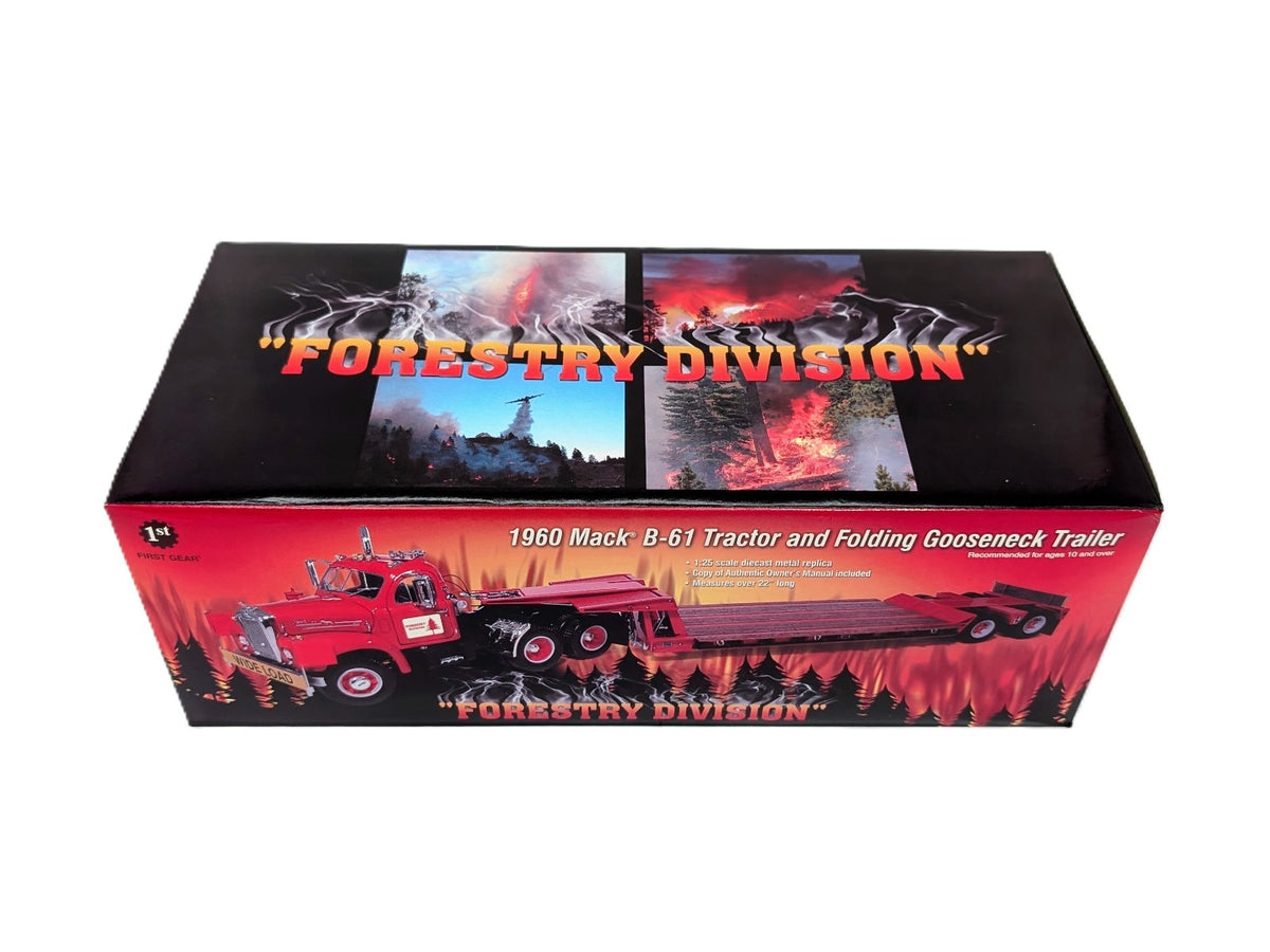 1/25 1960 Mack B-61  Tractor & Folding Gooseneck Trailer  Forestry Division.