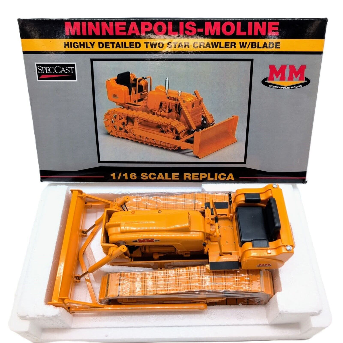 1/16 Minneapolis-Moline Two Star Crawler With Blade SpecCast Diecast - Farm Toy