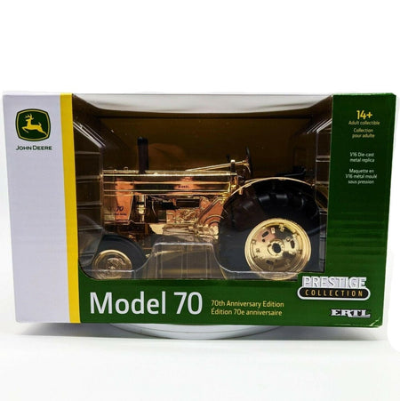 John Deere Gold Model 70 Anniversary Ed ERTL 1/16 Chaser Toy Tractor # 45853.