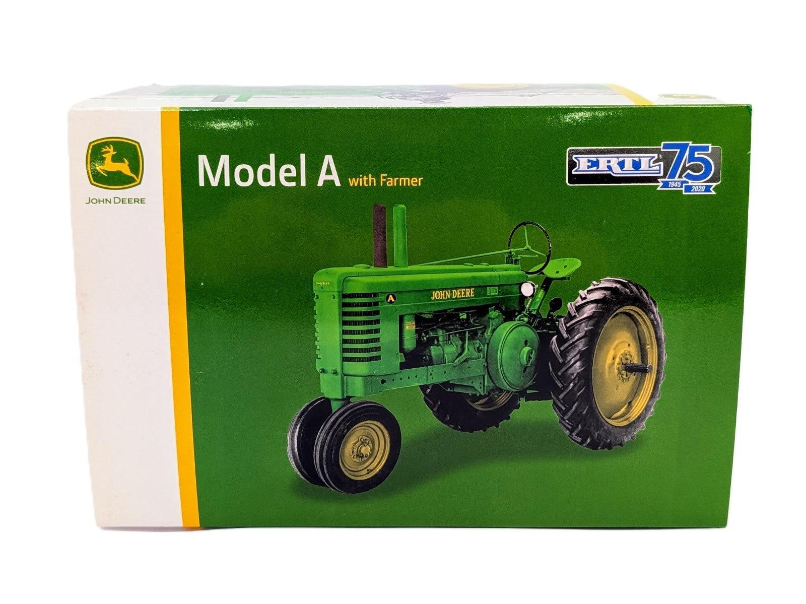1/32 John Deere Model A Tractor With Man, Ertl 75th Anniversary, Bronze Plated.