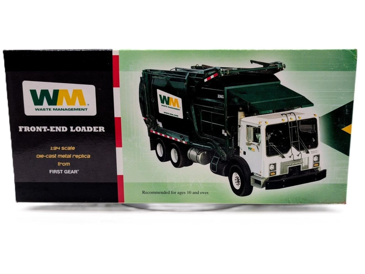 1/34 Waste Management First Gear Mack Front End Loader Garbage Truck With Bin - Farm Toy Tractor