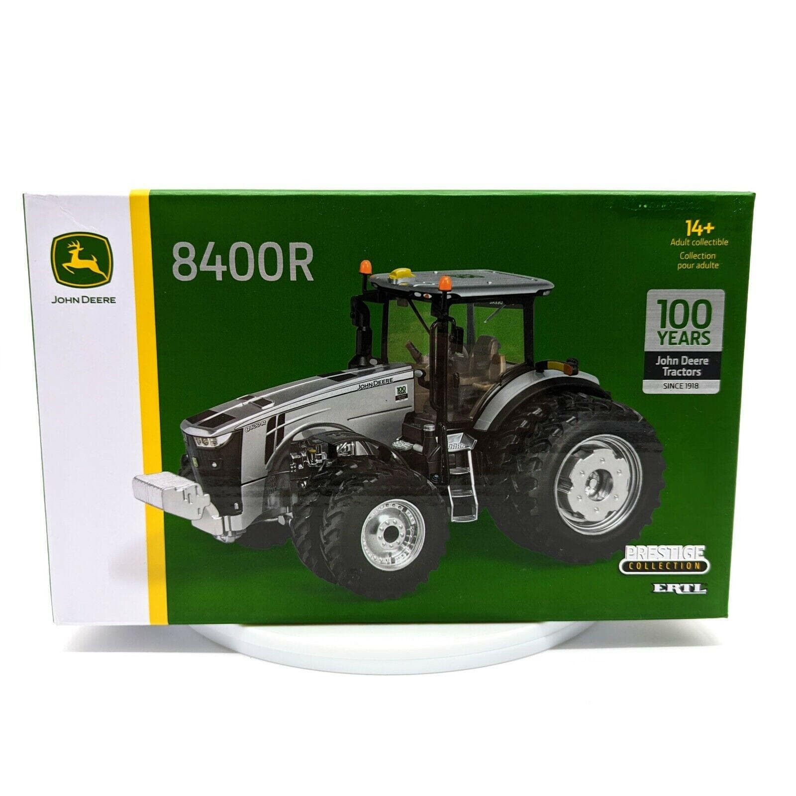 1/32 John Deere 8400R Silver Tractor, 100 Year Anniversary, Special Edition.