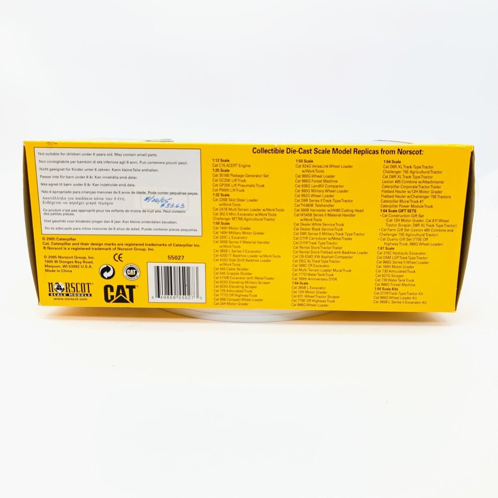 1:50 Cat 980G Wheel Loader Scale Collectible Die Cast by Norscot