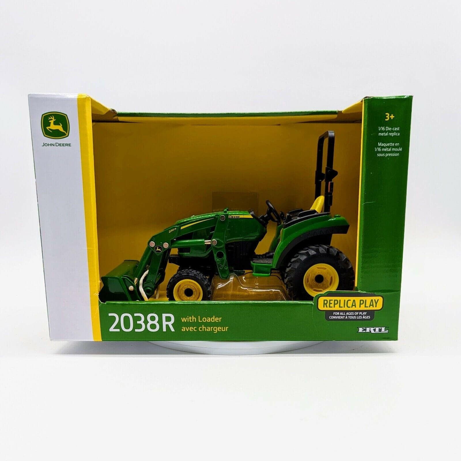 John Deere ERTL 1/16 2038R Tractor w/ 220R Loader 1/16 Scale LP70531.