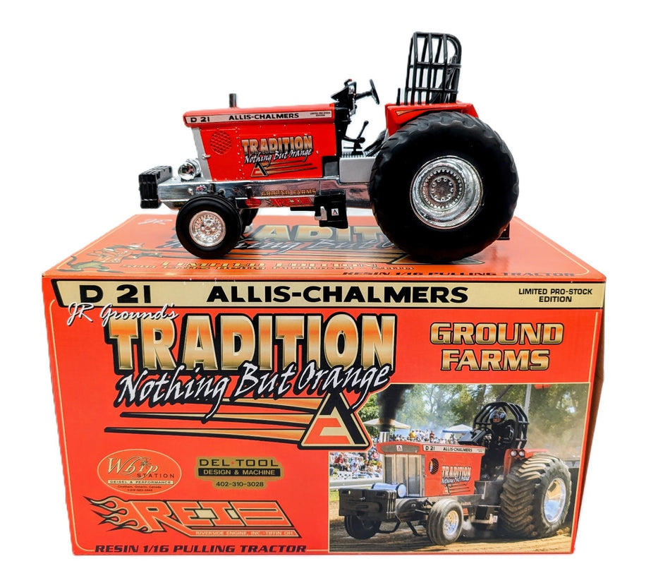 1/16 Allis Chalmers D-21 Tradition Nothing But Orange Pro Stock Pulling Tractor.