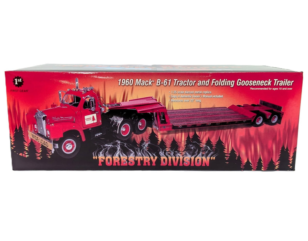 1/25 1960 Mack B-61  Tractor & Folding Gooseneck Trailer  Forestry Division.