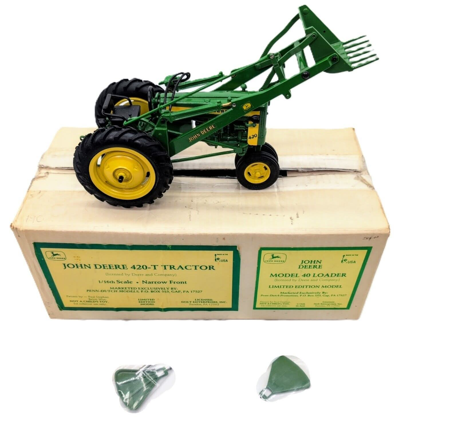 1/16 John Deere 420-T Model 40 Loader Limited Edition By Paul Stephan - Farm Toy