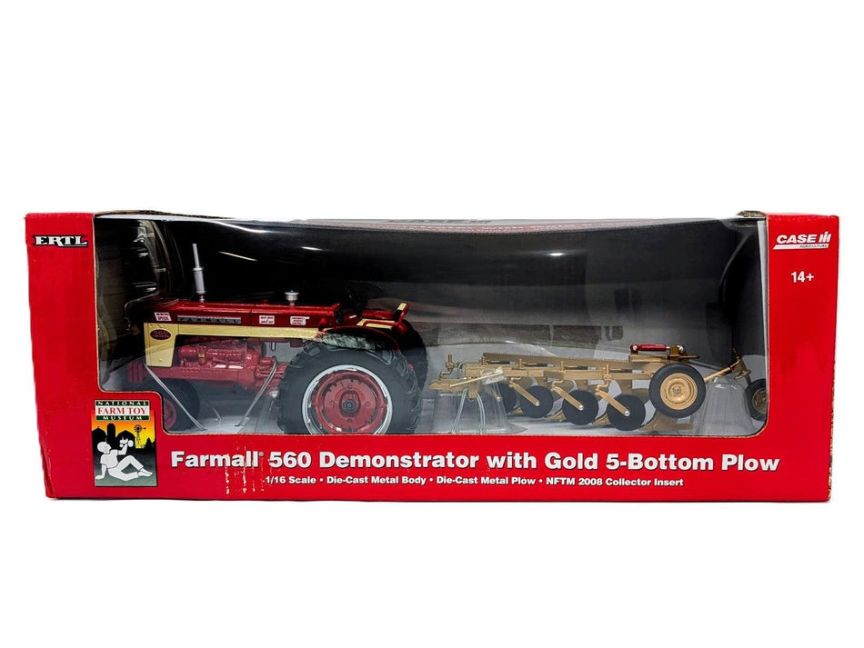 1/16 International Harvester Farmall 560 Demonstrator w/ Gold 5-Bottom Plow