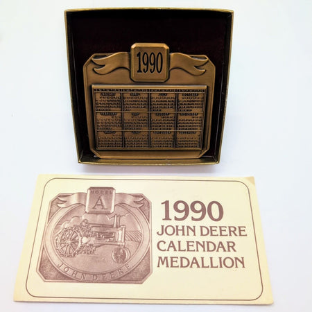 John Deere 1990 Calendar Medallion - Farm Toy Tractor