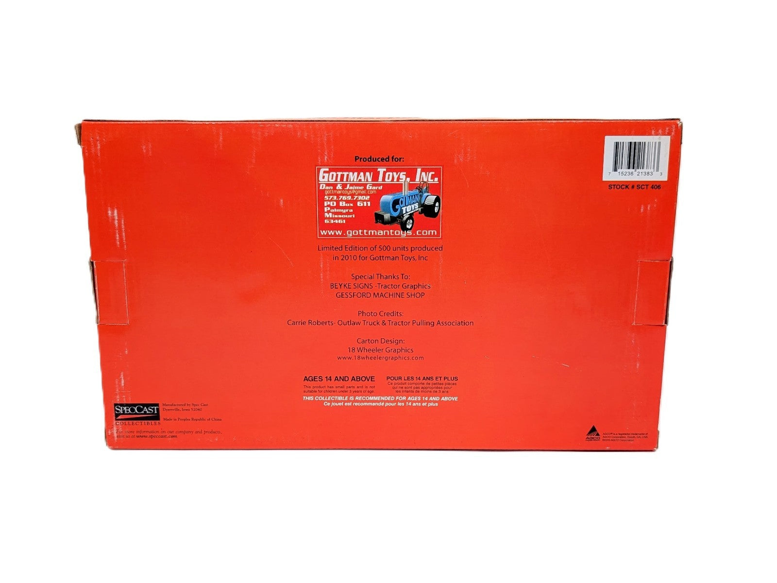 1/16 Allis Chalmers D-21 Tradition Nothing But Orange Pro Stock Pulling Tractor.