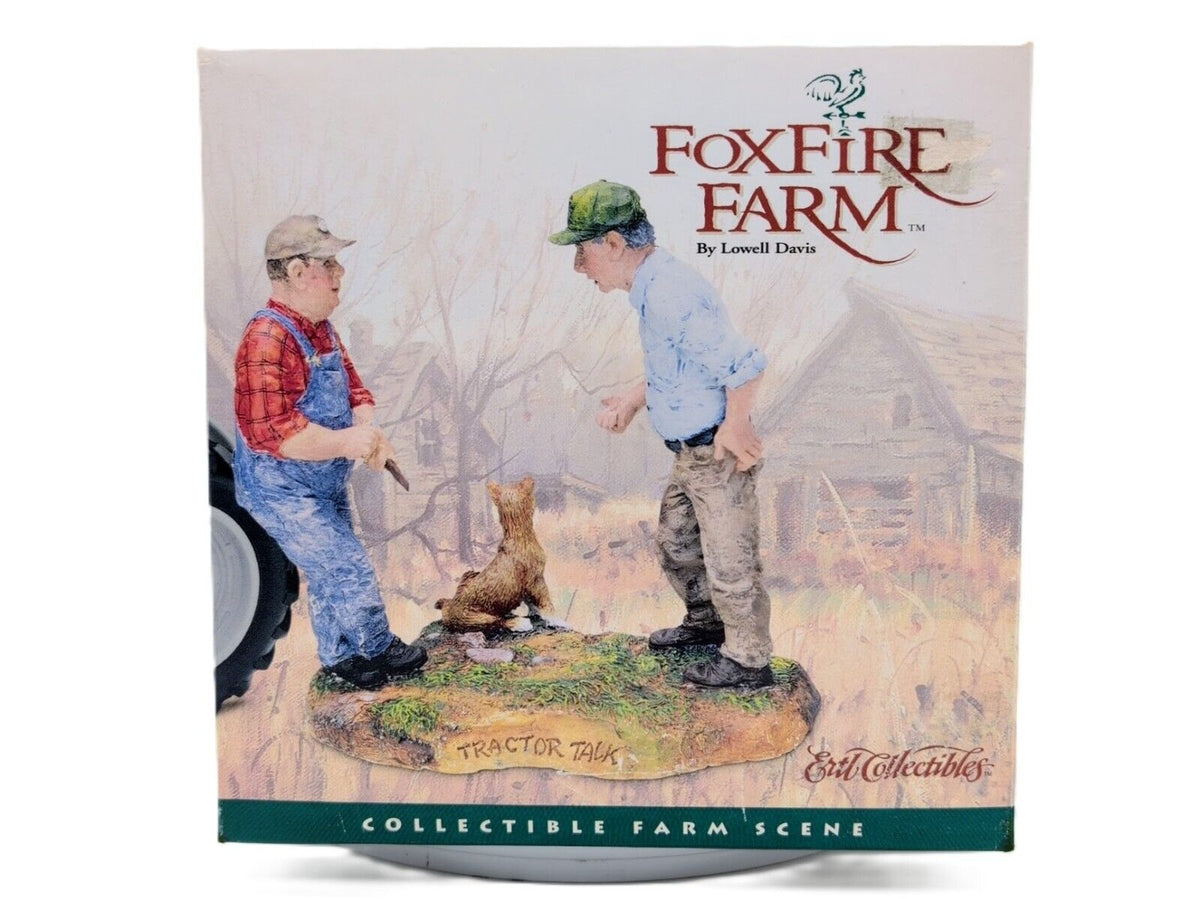 1/16 Foxfire Farm "Tractor Talk" Cold Cast Porcelain Statue by Lowell Davis - Farm Toy