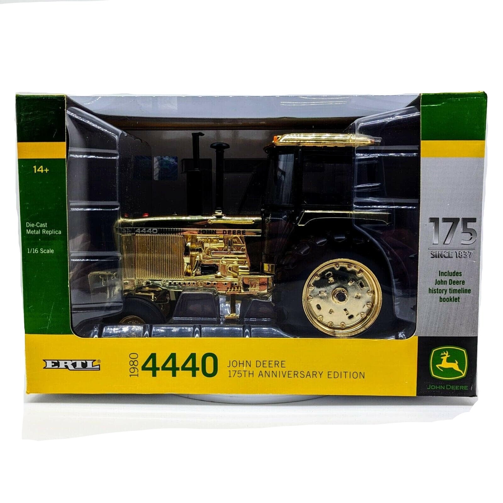 John Deere 4440 Gold Chaser Toy Tractor 175th Ann. Edition Ertl 1/16 Scale.