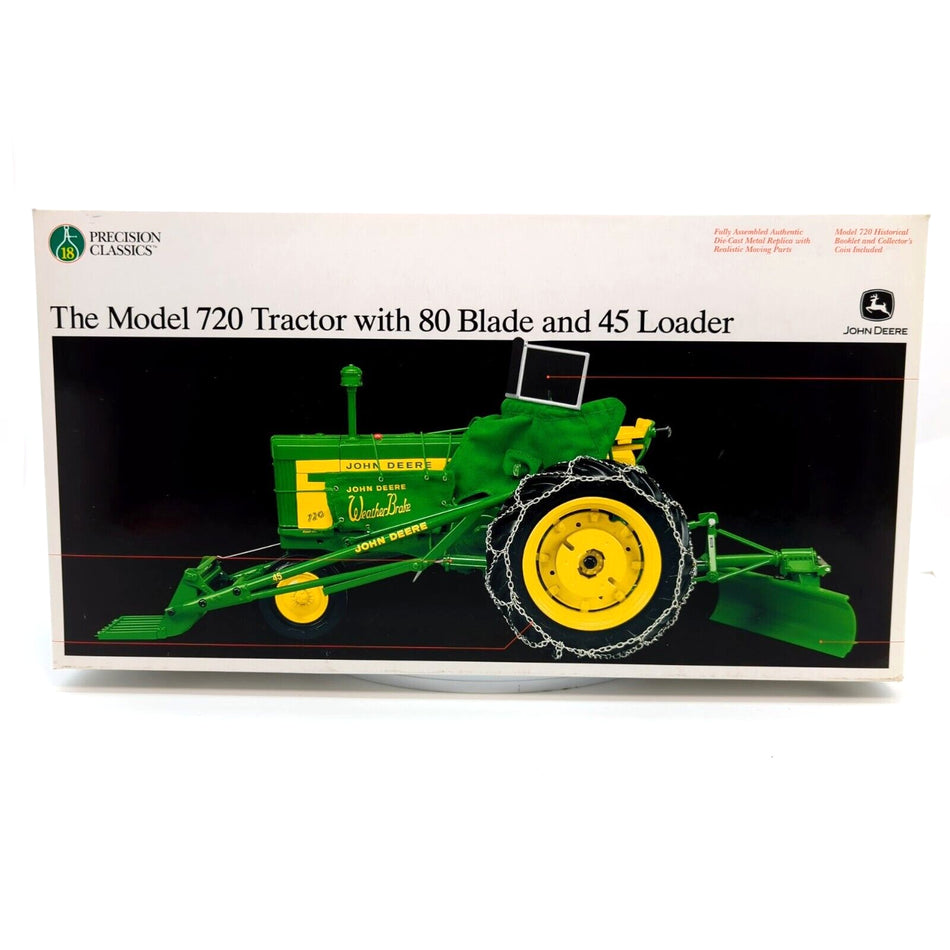 1/16 John Deere 720 Tractor With Loader, Blade, Heat Houser & Chains, Precision