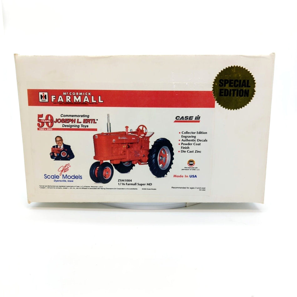 1/16 International Harvester Farmall Super MD Tractor 50th Anniversary Farm Toy