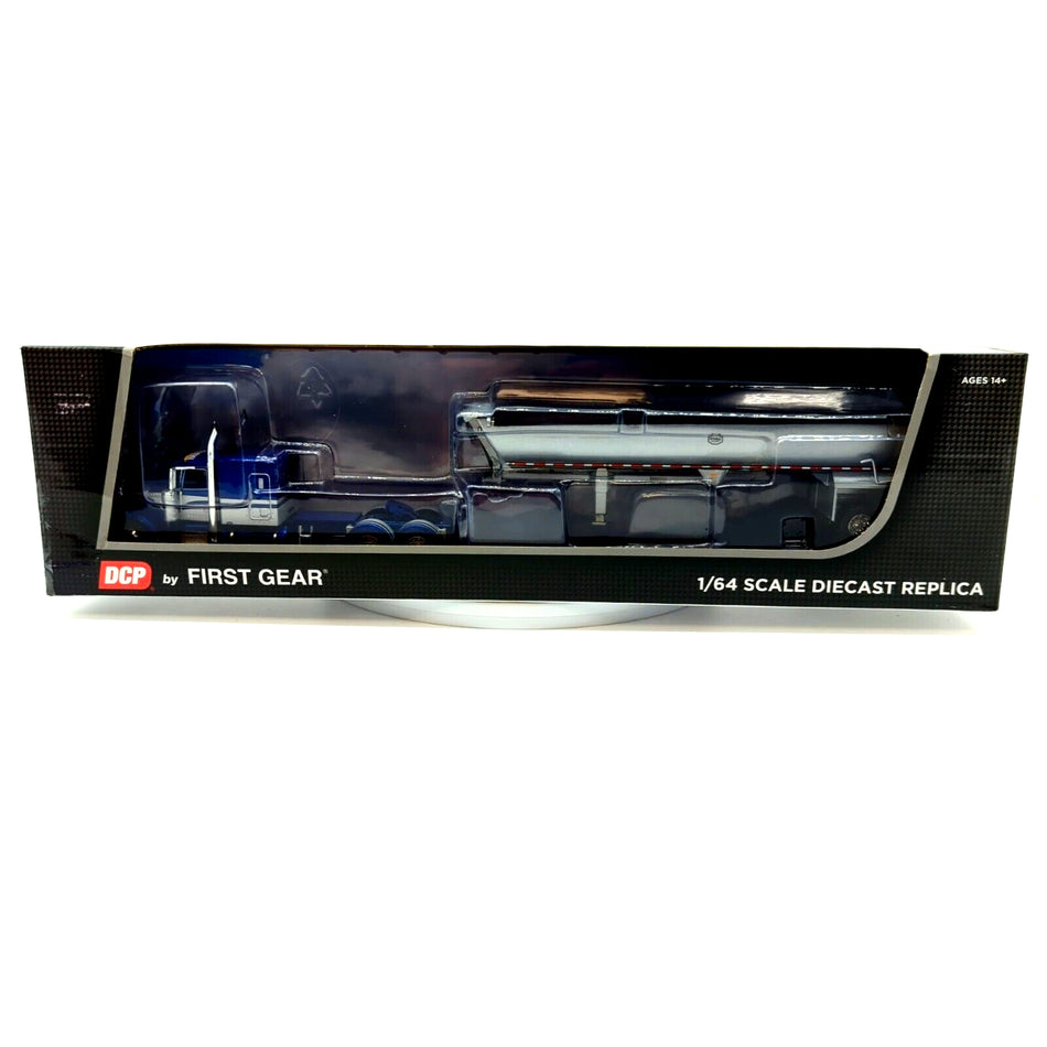 1/64 DCP Peterbilt 389 63' Flattop Sleeper Mac Half Round End Dump Trailer