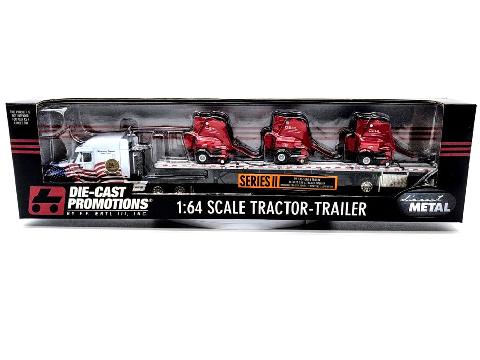 1/64 Michiana Express Freightliner Semi w/ Gehl 2580 Round Balers By DCP