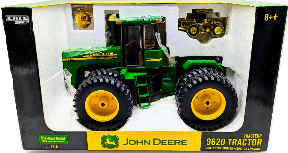 1/16 John Deere 9620 w Duals & 1/64 Gold John Deere 9620  Tractors ZFN15676A
