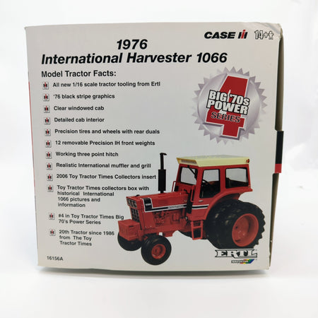 "International Harvester 1066 Tractor With Cab Black Panel Decal Duals Toy Show Edition - Farm Toy"