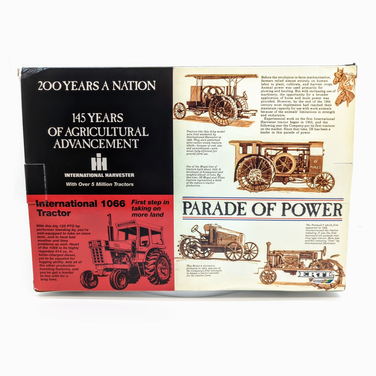 "International Harvester 1066 Tractor With Cab Black Panel Decal Duals Toy Show Edition - Farm Toy"