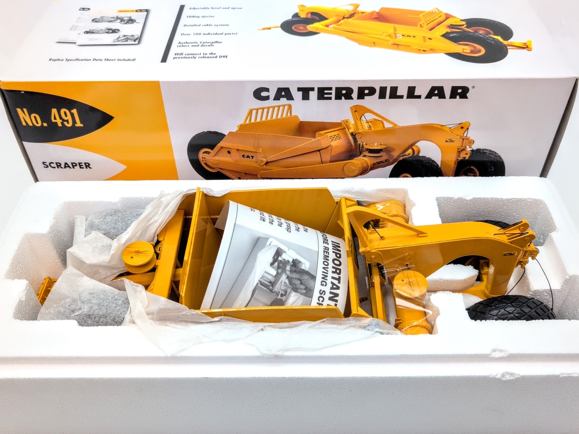 1/25 Caterpillar No. 491 Scraper First Gear Fits D9E CAT Dozer MINT! - Farm Toy Tractor