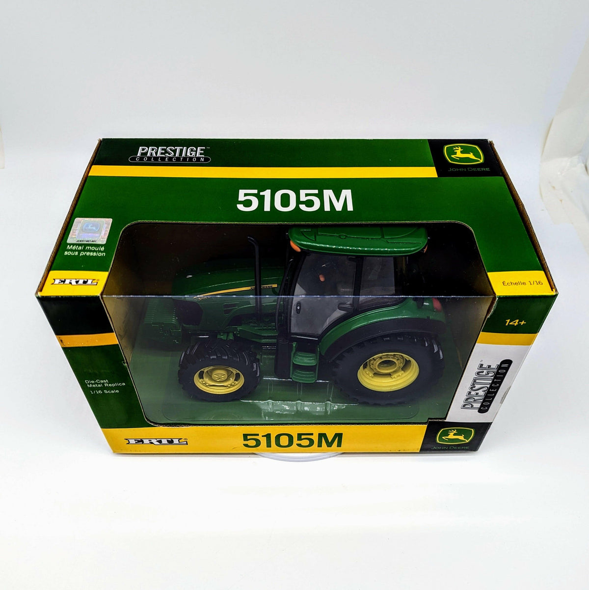 John Deere 5105M Prestige Collection 1/16 Tractor Ertl FWA Cab Farm Toy.