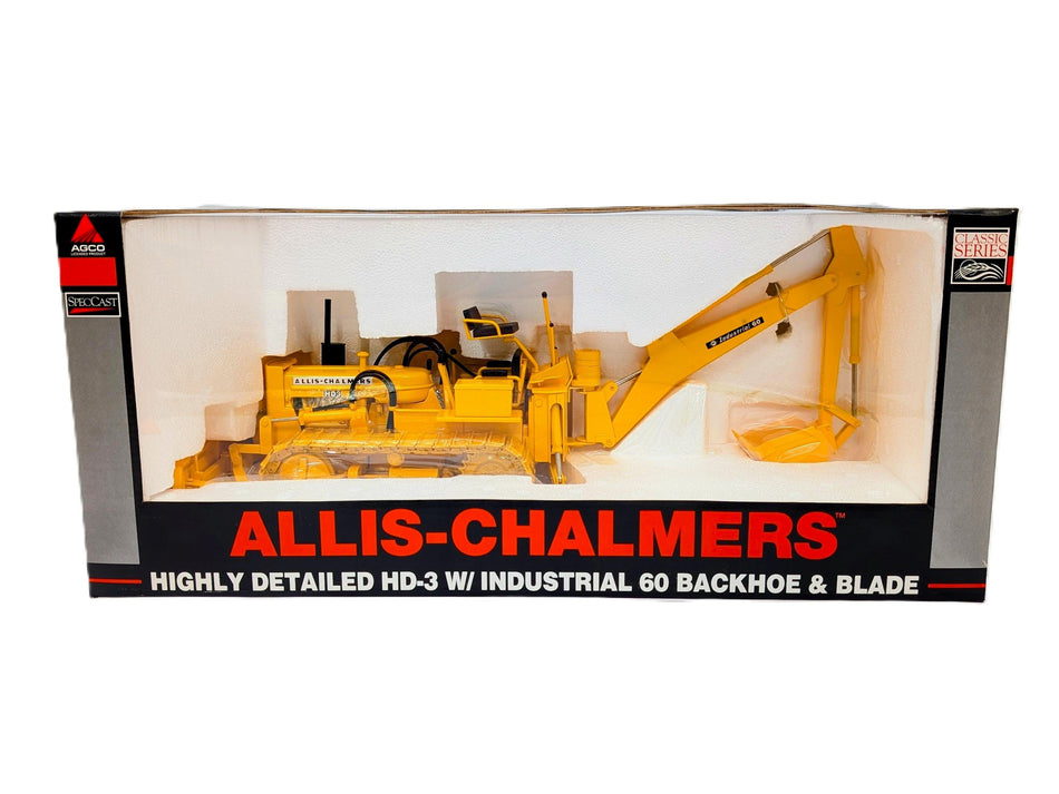 1/16th Allis Chalmers Industrial HD-3 Crawler Tractor with 60 Backhoe and Blade