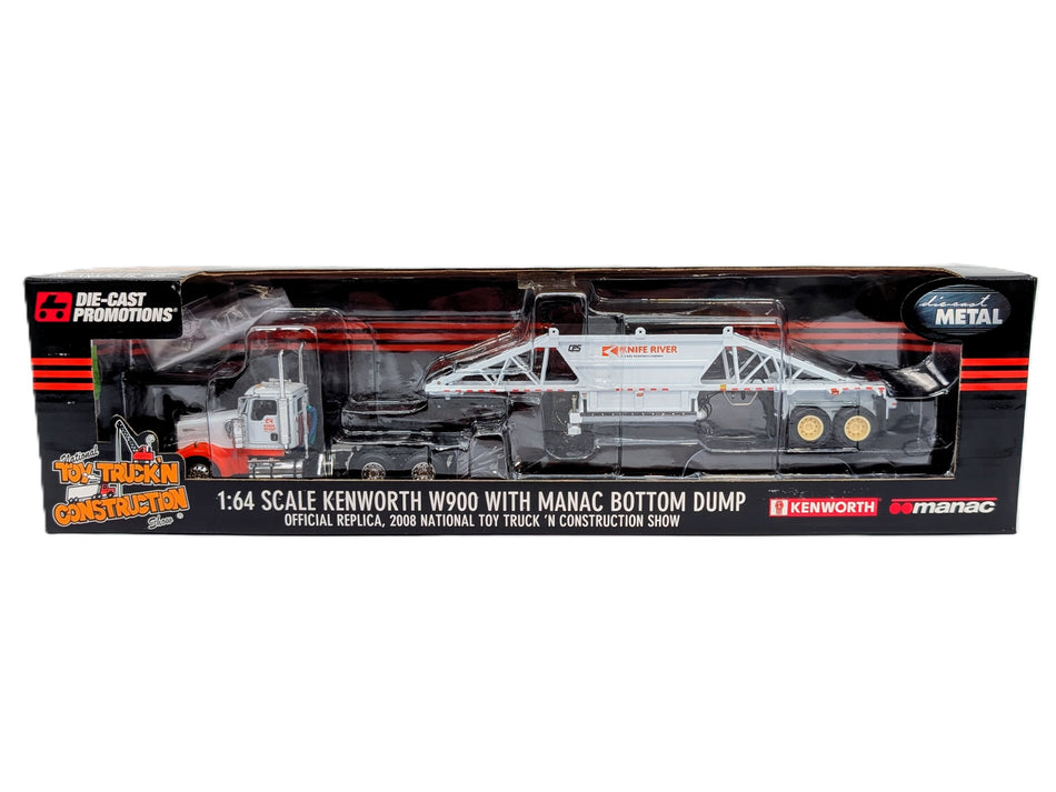 1/64 Kenworth W900 Semi Truck W/ Manac Bottom Dump Trailer Knife River DCP